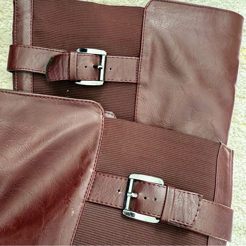 Torrid Wide Calf Tall Riding Boots Burgundy Size 7 W - Picture 11 of 11